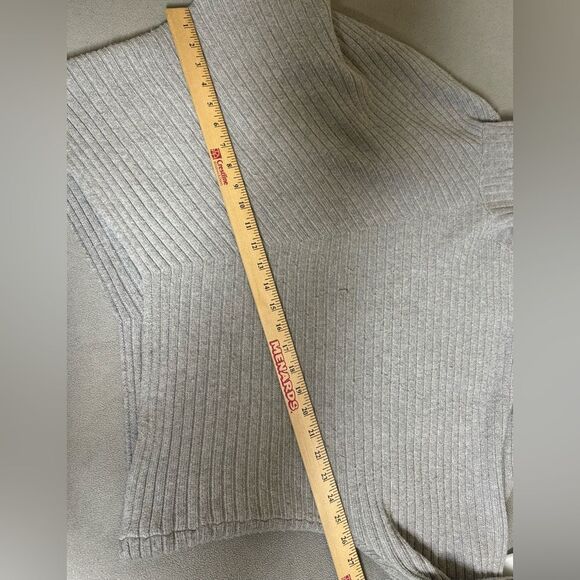 ANTHROPOLOGIE MOTH Tisbury Turtleneck Mock Neck Sweater Ribbed Gray Size XL - Picture 5 of 16